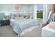 Light and airy bedroom featuring a double bed, a side table, and a sunny window view at 2635 Tillman St, Monroe, NC 28112