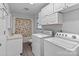 Bathroom with shower/tub combo, matching washer/dryer, and storage at 2729 S Ridge Ave, Concord, NC 28025