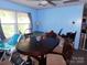 Bright dining room with a wood table, natural light, and a blue accent wall at 2826 Drew Dr, Lancaster, SC 29720