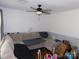 Cozy living room features comfortable seating and a ceiling fan at 2826 Drew Dr, Lancaster, SC 29720