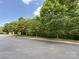 Scenic view of a street lined with mature trees and landscaping at 3527 Creeping Flora Ln, Charlotte, NC 28216