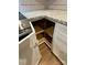 Kitchen cabinet with a Lazy Susan, featuring granite countertops and stainless steel appliances at 404 N Peterson St, Stanley, NC 28164
