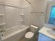 Bathroom featuring a shower-tub combo, toilet, and vanity with undermount sink at 408 Nathaniel Way # Brx0053, Charlotte, NC 28213