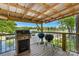 Outdoor grill and BBQ area overlooking the lake, perfect for outdoor gatherings and lakeside dining at 4599 B & C Dr, Catawba, NC 28609