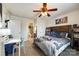 This cozy bedroom is adorned with Star Wars decor, a ceiling fan, and offers ample space at 5070 Saint Clair St, Fort Mill, SC 29715