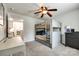 This bedroom has a twin bunk bed, a desk and neutral walls for a peaceful retreat at 5070 Saint Clair St, Fort Mill, SC 29715