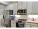 Modern kitchen features stainless steel appliances and granite countertops at 5070 Saint Clair St, Fort Mill, SC 29715