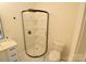 Bathroom featuring a walk-in shower and a white vanity at 62 Fourth St, Cramerton, NC 28032