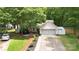 Landscaped front yard and driveway leading to a two-car garage, well maintained garden at 6736 Raeburn Ln, Charlotte, NC 28227