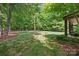 Beautiful backyard with lush greenery and mature trees, offering privacy at 7906 Skye Lochs Dr, Waxhaw, NC 28173