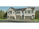 Newly constructed townhomes with modern farmhouse design, featuring attached garages and a well maintained lawn at 808 Garringer Pl, Charlotte, NC 28208