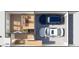 A modern floor plan showcases a home office alongside a spacious two-car garage and shows the flow of the home at 817 Garringer Pl, Charlotte, NC 28208