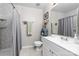 Cozy bathroom featuring a shower with silver fixtures and vanity at 1006 Phil Oneil Dr, Charlotte, NC 28215