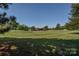 Wide angle view of backyard with lush green grass and blue sky at 136 Wood Duck Loop, Mooresville, NC 28117