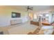 Open concept living room with connecting kitchen and modern furnishings at 136 Wood Duck Loop, Mooresville, NC 28117