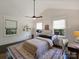 Cozy bedroom with a ceiling fan, windows providing ample natural light, and neutral decor at 1413 Devon Dr, Charlotte, NC 28209
