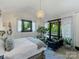 A bright main bedroom features a seating area with a view to the outdoors and stylish decor at 1413 Devon Dr, Charlotte, NC 28209