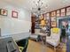 An office showcasing a stylish light fixture, comfortable seating, and ample space for productivity at 1413 Devon Dr, Charlotte, NC 28209