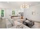 Spacious living room connects to the kitchen, featuring a modern sofa and designer lighting at 1534 Easy St, Belmont, NC 28012