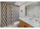 Bathroom view with decorative shower curtain, toilet and a single sink at 1832 J Julian Ln, Charlotte, NC 28208