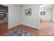 Finished basement space with a unique rug and modern recessed lighting at 2054 Hickory Hills Dr, Denver, NC 28037