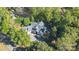 Aerial view of a house surrounded by lush trees, highlighting its private setting and architectural details at 2817 Lakefront Dr, Belmont, NC 28012