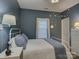 Blue bedroom features stylish decor, white furniture, and a serene atmosphere at 433 Linsbury Ct, Gastonia, NC 28056