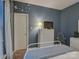 Blue bedroom showcasing a serene atmosphere with stylish decor and white furniture at 433 Linsbury Ct, Gastonia, NC 28056