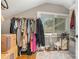 Bright closet space with hardwood floors, clothing rack and shelving at 624 Oakland Ave, Charlotte, NC 28204