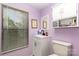 Bathroom features a new sink and vanity and has storage shelves and drawer space at 6804 Lineberger Rd, Denver, NC 28037