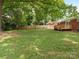 Enjoy this large backyard with a wooden deck and plenty of shade from mature trees, perfect for relaxing at 1422 Burnley Rd, Charlotte, NC 28210