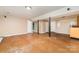 Unfinished basement featuring exposed ductwork, support beams, and a blank canvas for customization at 154 Seven Oaks Ln, Statesville, NC 28677