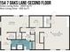 The floorplan of the second floor features a bedroom, room, storage, recreation room, baths, walk in closets, laundry room and hall at 154 Seven Oaks Ln, Statesville, NC 28677