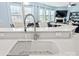 Open concept living with kitchen island and stainless steel faucet at 16038 Harbor Hill Dr, Charlotte, NC 28273