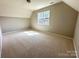 An empty bedroom with wall to wall carpeting and a window allowing natural light at 16446 Doves Canyon Ln, Charlotte, NC 28278