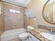Full bathroom with shower and granite vanity at 16511 Bridgehampton Club Dr, Charlotte, NC 28277