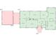 Detailed floor plan highlighting the layout of the kitchen, living room, bedrooms, and bathrooms in the home at 2410 Armstrong Park Dr, Gastonia, NC 28054