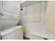 Washer and dryer hookups in laundry room with pegboard walls at 2410 Armstrong Park Dr, Gastonia, NC 28054