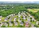 Aerial view of a residential neighborhood with well-kept lawns and tree-lined streets, pinpointing the house location at 3038 Old Ironside Dr, Charlotte, NC 28213