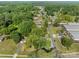 An aerial view of a neighborhood surrounded by lush green trees at 319 N Central Ave, Locust, NC 28097