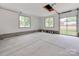 Interior of a clean, modern garage with new concrete floors and windows at 3501 Providence Rd, Charlotte, NC 28211