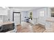 Cozy kitchen with eat-in nook featuring built-in seating and a view of the backyard at 430 Sells Rd, Salisbury, NC 28144