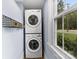 Laundry area with stacked washer and dryer at 430 Sells Rd, Salisbury, NC 28144