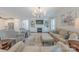 Open-concept living area with a fireplace, plush seating, and seamless flow to the kitchen at 5128 Oakhaven Ln, Fort Mill, SC 29708