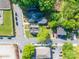 An aerial view of the homes and tree-lined streets in the neighborhood at 600 E 35Th St, Charlotte, NC 28205