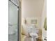Bathroom with a glass enclosed shower, a standard toilet, and neutral-toned walls at 6599 Majestic Pine Dr, Vale, NC 28168