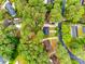 An aerial view showcases the neighborhood with lush greenery and mature trees providing plenty of shade at 8525 Castlekeep Rd # 26, Charlotte, NC 28226