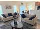 Comfortable open-concept living space featuring stylish decor, plush sofas, and modern flooring at 9340 Grand Valley Dr, Charlotte, NC 28213
