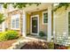 Close up of front entryway with stone accents and well maintained landscaping at 975 Copperstone Ln, Fort Mill, SC 29708