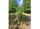 View of the property line with a wooden fence, greenery, and a glimpse of the natural surroundings at 1502 Shelby Hwy, Cherryville, NC 28021